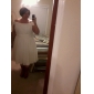 A-line/Princess Square Knee-length Chiffon Wedding Dress 