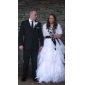 A-line Princess Sweetheart Strapless Floor-length Organza Wedding Dress 
