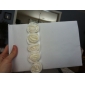 Wedding Guest Book and Pen Set With  Decorative White Silk Roses