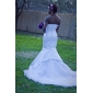 Trumpet/ Mermaid Sweetheart Sweep/ Brush Train Satin Organza Wedding Dress