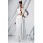 Chiffon Sheath/Column High Neck Sweep/Brush Train Evening Dress inspired by Angelina Jolie 