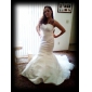 Trumpet/ Mermaid Sweetheart Sweep/ Brush Train Satin Organza Wedding Dress