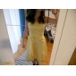 A-line Princess Strapless Knee-length Satin Bridesmaid/ Wedding Party Dress