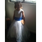 A-line Scoop Satin Tulle Tea-length Flower Girl Dress 