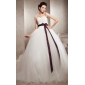 Satin Tulle Ball Gown Sweetheart Chapel Train Wedding Dress inspired by Kate Huds in Bride Wars