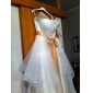 Attractive A-line Sweetheart Court Train Satin Wedding Dress 