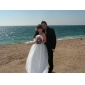 Sheath/Column Strapless Floor-length Organza Wedding Dress 
