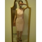 Sheath/ Column Halter Knee-length Chiffon Cocktail Dress