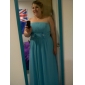 Empire Strapless Floor-length Chiffon Over Satin Bridesmaid Dress