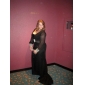 Trumpet/Mermaid V-neck Sweep Train Chiffon And Elastic Satin Evening Dress
