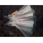 A-line Spaghetti Straps Knee-length Sequined Taffeta And Tulle Cocktail Dress
