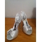 Elegant Satin Upper Stiletto Heel Peep Toe With Rhinestone Wedding Shoes