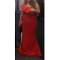 Taffeta Trumpet/ Mermaid One Shoulder Floor-length Evening Dress inspired by Renee Bargh