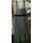 Tulle Satin A-line Straps Tea-length Evening Dress inspired by Mila Kunis at Emmy Award