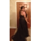 Satin Tulle Trumpet/Mermaid One Shoulder Sweep Train Evening Dress inspired by Julia Stiles at Golden Globe Award 