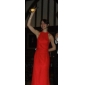 Chiffon Sheath/Column Halter Floor-length Evening Dress inspired by Claire Danes at Golden Globe Award 