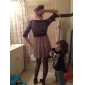 TS Gathered Perspective Layered Lace Dress