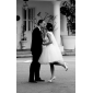 Audrey Hepburn Funny Face Ball Gown Bateau Knee-length Satin Tulle Wedding Dress