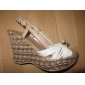 Leatherette Wedge Sandals With Bows For Party/Evening (More Colors)