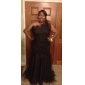 Satin Tulle Trumpet/Mermaid One Shoulder Sweep Train Evening Dress inspired by Julia Stiles at Golden Globe Award 