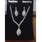 brilhando czech strass banhado em liga de casamento conjunto de jóias de noiva, incluindo colar e brincos