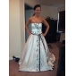 A-line Sweetheart Court Train Satin Wedding Dress with Split Front