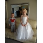 Ball Gown Spaghetti Straps Floor-length Satin Tulle Flower Girl Dress