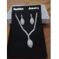 brilhando czech strass banhado em liga de casamento conjunto de jóias de noiva, incluindo colar e brincos