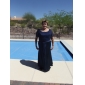 Sheath/Column Scoop Floor-length Satin Mother of the Bride Dress