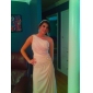 Sheath/ Column One Shoulder Floor-length Side-Draped Chiffon Evening Dress