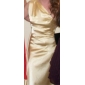 Stretch Satin Sheath/ Column One Shoulder Floor-length Evening Dress inspired by Halle Berry
