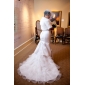 Trumpet/ Mermaid Sweetheart Sweep/ Brush Train Satin Organza Wedding Dress
