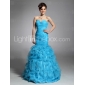 Trumpet/Mermaid One Shoulder Floor-length Taffeta Evening Dress
