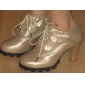 Leatherette Chunky Heel Ankle Boots With Laces (More Colors)