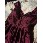 Sheath/ Column V-neck Short Sleeve Knee-length Taffeta Bridesmaid Dress