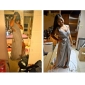 Sheath/ Column Straps Floor-length Chiffon Evening Dress With Split Front