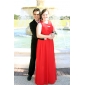 Sheath/Column V-neck Floor-length Chiffon Evening Dress inspired by Odette Yustman at Oscar