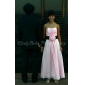 A-line Strapless Floor-length Chiffon Bridesmaid Dress