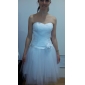 Ball Gown Sweetheart Knee-length Wedding Dress With 3D Floral