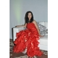 Trumpet/ Mermaid Strapless Floor-length Organza Taffeta Evening Dress