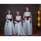 A-line Scoop Floor-length Satin Flower Girl Dress