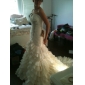 Luxury Delicate Beaded Taffeta Chapel Train Wedding Dress