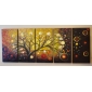 Hand-painted Abstract Oil Painting  with Stretched Frame - Set of 5