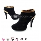 Wildleder High Heel Stiefelette mit glänzenden Armband Mode Schuhe