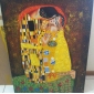 hand-painted pintura a óleo - o beijo de Gustav Klimt com moldura esticado
