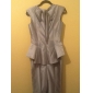 TS Vintage Style Silver Peplum Sheath Dress