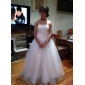 Ball Gown Strapless Beading Floor-length Tulle Wedding Dress 