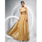 Sheath/Column Straps Floor-length Chiffon Tulle Evening Dress