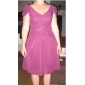 BEVERLY - Vestido de Fiesta de boda o de Dama de honor de Gasa y Satén elástico