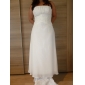 Sheath/Column Floor-length Chiffon Wedding Dress With Beaded Appliques 